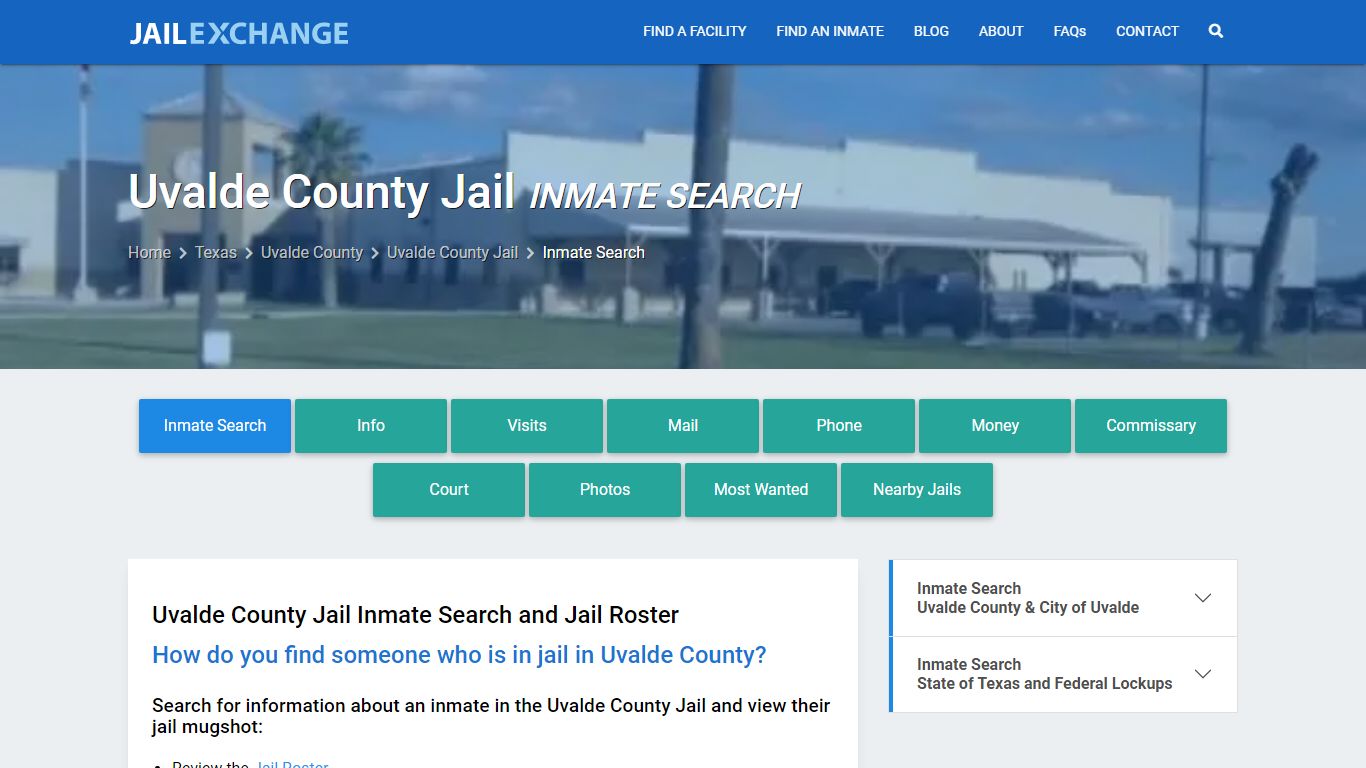 Inmate Search: Roster & Mugshots - Uvalde County Jail, TX - Jail Exchange